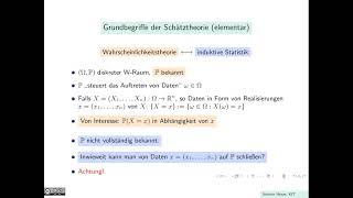 Grundbegriffe der Schätztheorie (elementar)