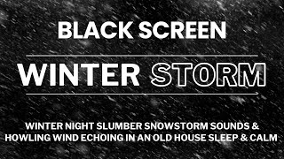 Winter Night Slumber | Snowstorm Sounds & Howling Wind Echoing in an Old House | Sleep & Calm