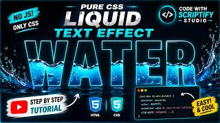 Liquid Text Effect Using Only HTML & CSS 💧 | No JavaScript Needed!