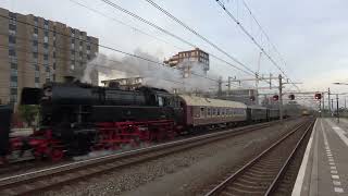 Doorkomst VSM 23 071 + 23 076 + 65 018 + rijtuigen station Woerden