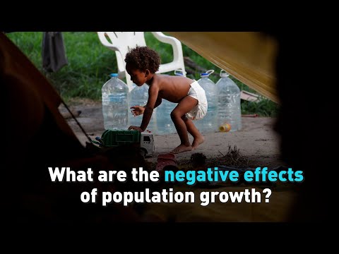 What are two negative effects of population growth?