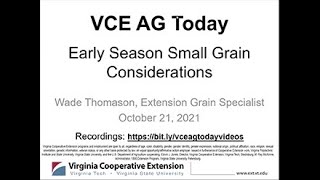 VCE AG Today: Small Grain Preplant Considerations (VCE-1027-58NP)