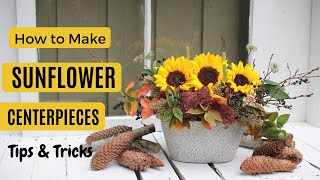 DIY sunflower table Floral arrangements  | How to make sunflower centerpieces