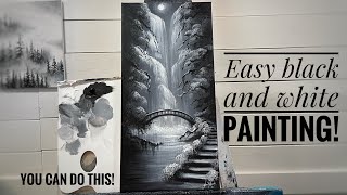 Easy Black And White Painting - FULL LENGTH VERSION!