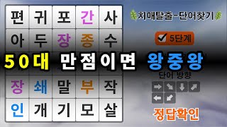 50대 만점이면 왕중왕- 숨은단어찾기, 낱말퀴즈, 단어퀴즈, 치매예방퀴즈 / 치매예방 #253