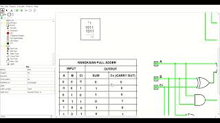 Simulasi Rangkaian Adder dengan aplikasi Logisim.