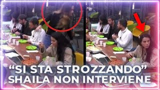 “Oddio soffoca aiutatela”. Grande Fratello, paura a cena. Shaila si accorge ma non interviene