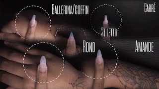 LES DIFFÉRENTES FORMES D'ONGLES: 5 BASIQUES (sur capsules) 💅🏽