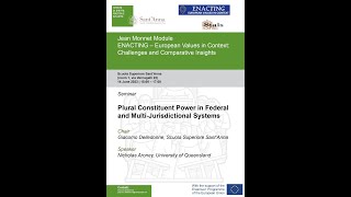 Plural Constituent Power in Federal and Multi-Jurisdictional Systems