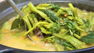 Cambodian Lemongrass Sour Soup Beef with Morning Glory Recipe