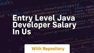 entry level java developer salary in us
