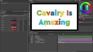 Feature | Using Cavalry's Sub-Mesh Behaviour to cycle Text colors.