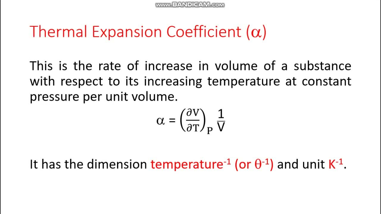 Thermodynamics: Lecture 4: Thermal Expansion Coefficient And ...