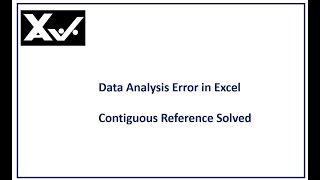 Input range should be in Contiguous Reference Error in EXCEL - DOUBT clarified