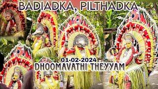 DHOOMAVATHI THEYYAM|BADIADKA, PILTHADKA-VARSHIKA THEYYAM-2024|SATHEESH RAJ BDK