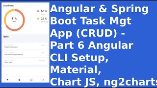 Angular CLI Setup, Material, Chartjs, ng2charts - Angular & Spring Boot Task Mgt App (CRUD) - Part 6