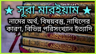 সূরা মারইয়াম নামের বাংলা অর্থ ★ সূরা মারইয়ামের শানে নুযুল ★ বিভিন্ন পরিসংখ্যান তথ্য ★