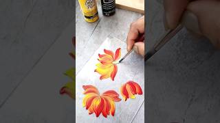 Paint beautiful FLOWERS on GLASS in just ONE Stroke Painting! #shorts