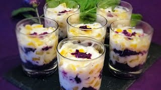 #ตะโก้#Pudding/ตะโก้ขนุนมันม่วง/Coconut pudding with jackfruit \u0026 purple sweet potato/ขนมไทย/ขนุน