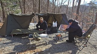 캠핑 브이로그 / 캠핑의 매력에 점점 빠져드는 캠핑초보  ft. 황금빛 목살과 별이 빛나는 밤 #동계캠핑 #A형텐트 #camping