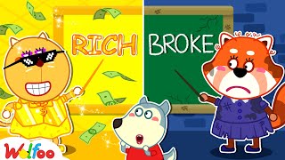Oh No! Wolfoo's Teacher Went Bankrupt! Rich vs Broke Teacher - Funny Stories For Kids |Wolfoo Family