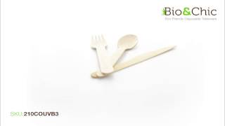 BioandChic.Com - Disposable Wooden Cutlery Set SKU: 210COUVB3