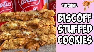 Biscoff Stuffed Cookies! Recipe tutorial #Shorts