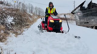 Winter Storm Puts the Craftsman T210 to the TEST! Plowing Snow with a Lawn Tractor.