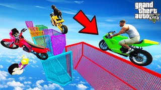 FRANKLIN TRIED IMPOSSIBLE THIN GOAL PIPE MEGARAMP PARKOUR CHALLENGE GTA 5 | SHINCHAN and CHOP