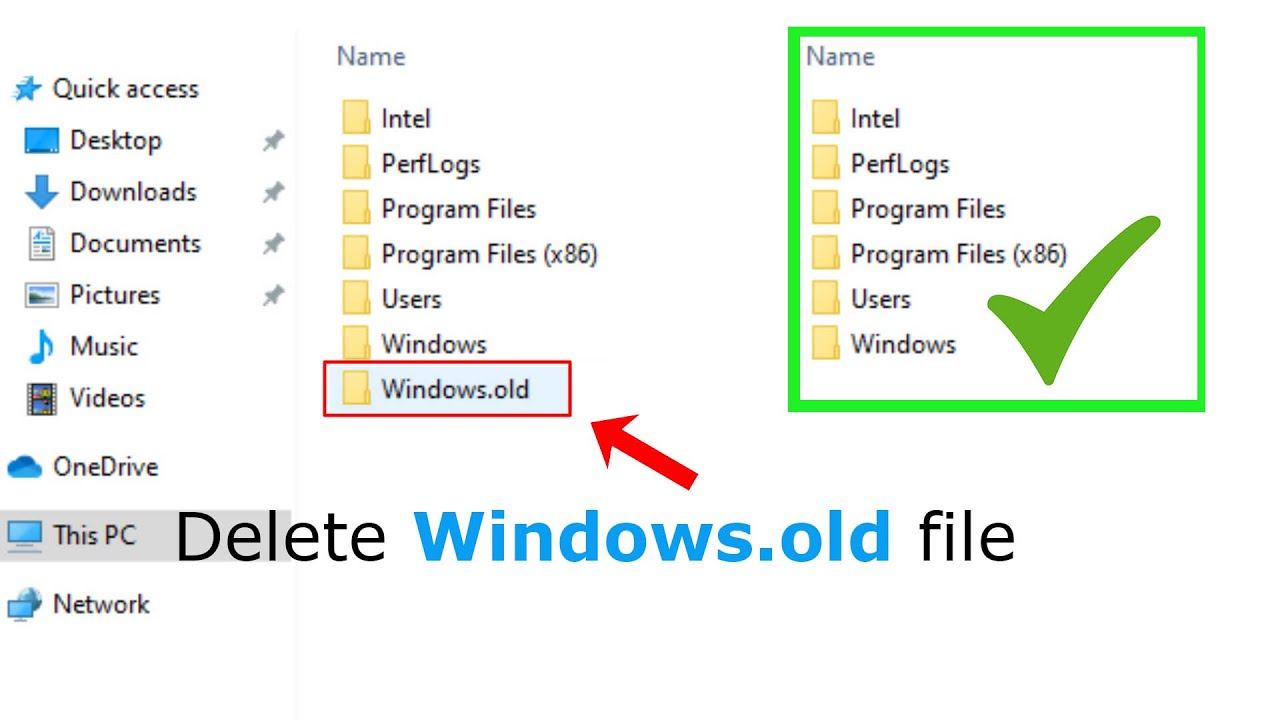 How To Delete Windows.old Folder Or Files After Installation Windows 10 ...