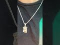 14k white gold rope chain on a iced out jesus piece pendant yellow gold