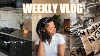 WEEKLY VLOG | APARTMENT RESET + WIG INSTALL + MINI SHEIN HAUL + GROCERIES \u0026 more