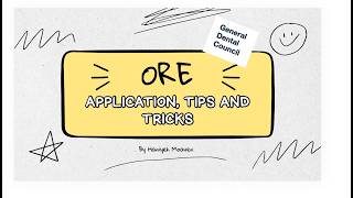 Overseas Registration Exam (ORE) by GDC application and tips and tricks