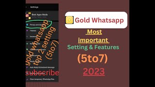 Gold whatsapp top 2 setting / features #whatsaptricks  #aqibabbasi 5/7 features aqib@bbasi506
