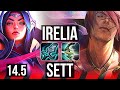 IRELIA vs SETT (TOP) | 6 solo kills, Dominating | KR Master | 14.5