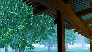 Rain Sounds on Tin Roof | Sleep, Study, Focus with Rainstorm White Noise | 10 Hours