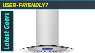 Island Range Hood 30 Inch 700 CFM Ceiling Mount Stainless Steel Kitchen Vent Hood, Touch