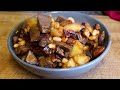 the best stovies recipe uses roast beef and baked beans