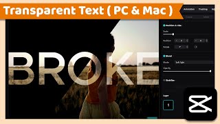 Create Transparent Text | CapCut PC Tutorial