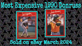 1990 Donruss Most Expensive eBay Sales Baseball Cards  - March 2024