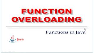 ICSE | Function Overloading | Concept | Java.