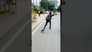 OMG Speed😱 Hight leval speed on road #skating #brotherskating #road #girlreaction @Theskatershiva