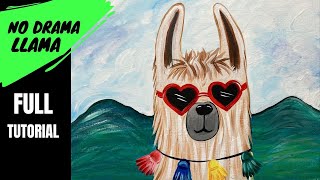 🦙 EP113- 'No Drama Llama' easy acrylic painting tutorial