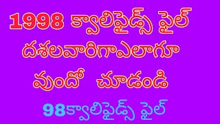 1998  క్వాలిఫైడ్స్ యొక్క ఫైల్ ఎలాగూ వుందో చూడండి /1998 Qulifieds file/ఫైల్ దశల వారిగా ఎలావుందో