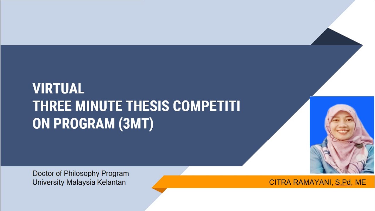 Virtual Three Minute Thesis Competition Program 3mt Youtube