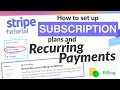 Stripe Subscriptions & Billing Plans - Recurring Payments with Stripe Subscription Tutorial