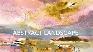 Step by Step Loose Expressive Landscape Painting Tutorial - Acrylics and Mixed Media