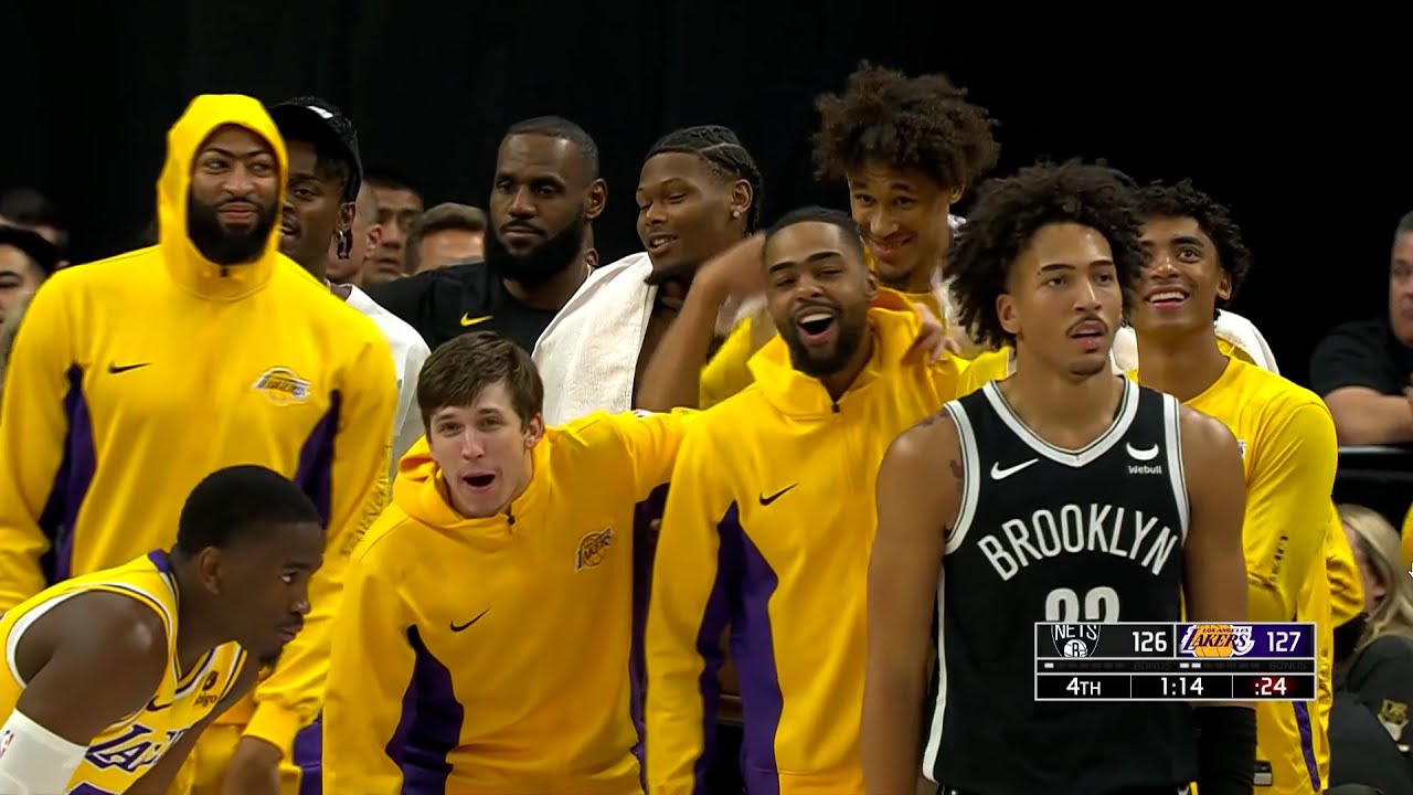 Maxwell Lewis Makes The Lakers Bench Go Crazy With His Sick Dunks In ...