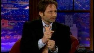 David Duchovny engagment on Late Late Show w/ Ferguson.