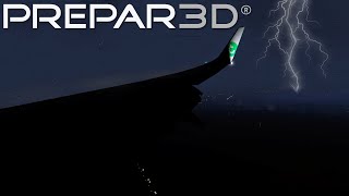 P3Dv4 - PMDG 737 NGXU | Stormy landing Eindhoven.